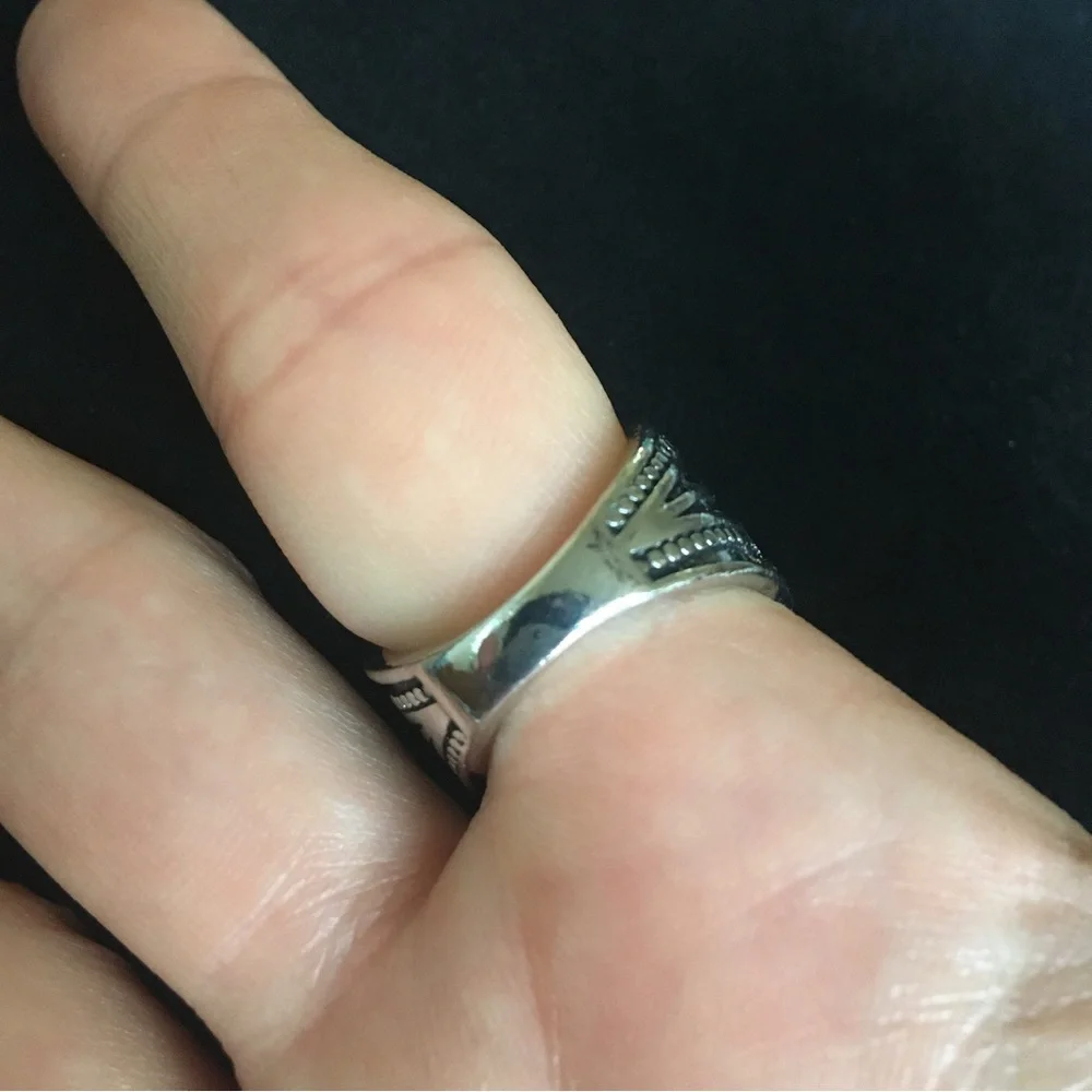 Faux Blue Stone Silver Tone Fashion Ring